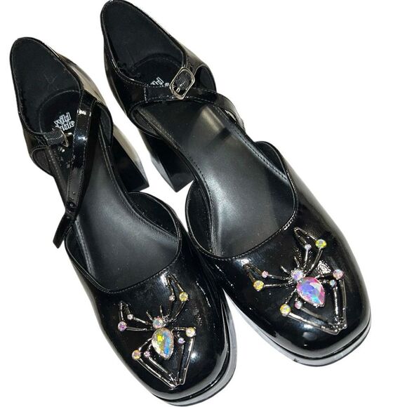 Wild fable black faux patten leather platform chunky re vamped heels!!! - Picture 5 of 11